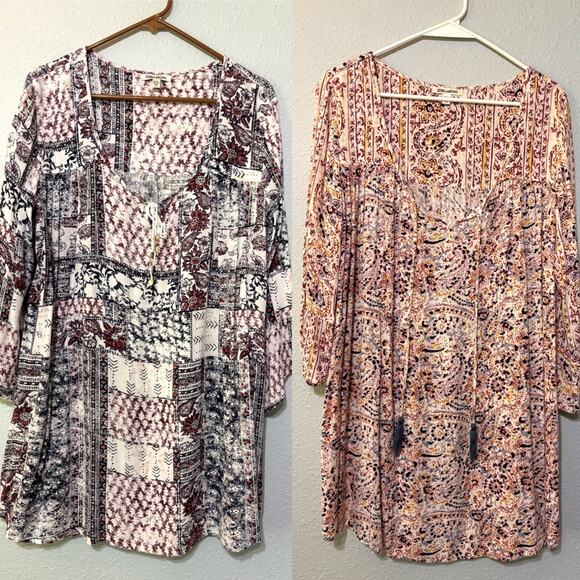 Billabong Bundle of 2 Swim Coverups Patchwork Print and Floral Print L - Picture 1 of 12